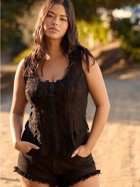 Torrid Festi Lace Corset Top Black 4X